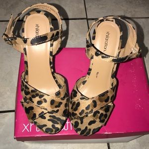 Cheetah print platform sandals